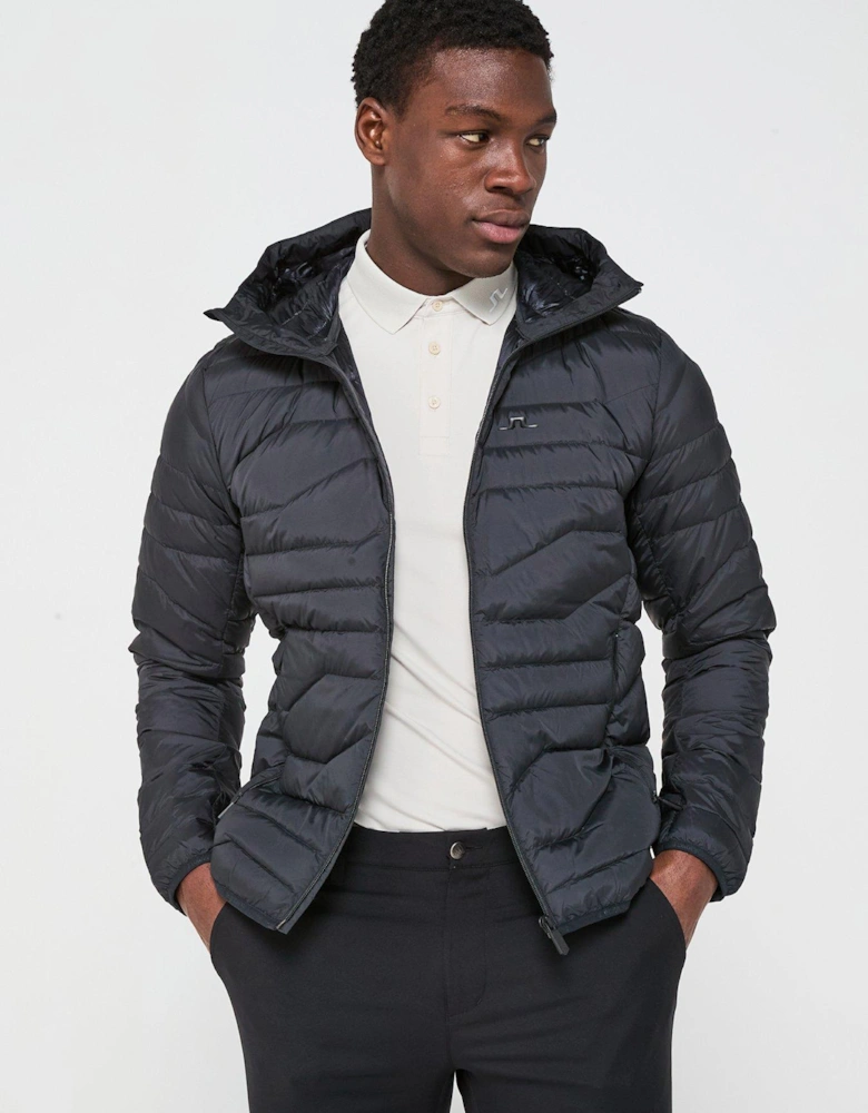 Men's Golf Cliff Light Down Hooded Jacket - Black