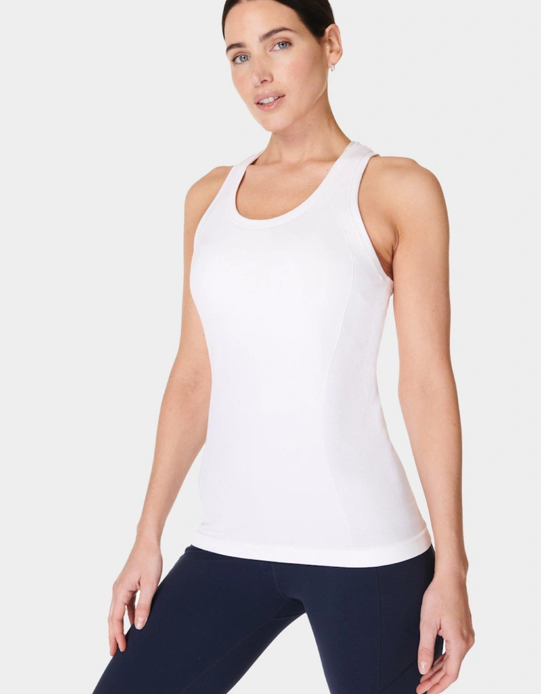 Womens Training Athlete Seamless Workout Tank Top - White