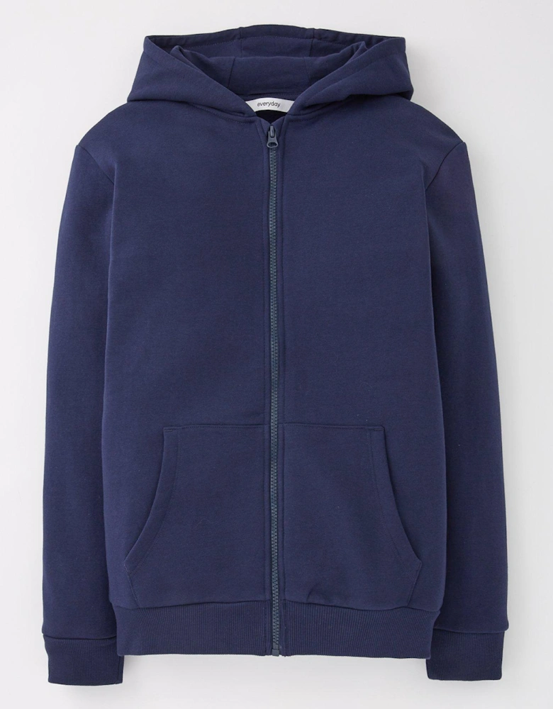 Boys Zip Through Hoodie - Navy