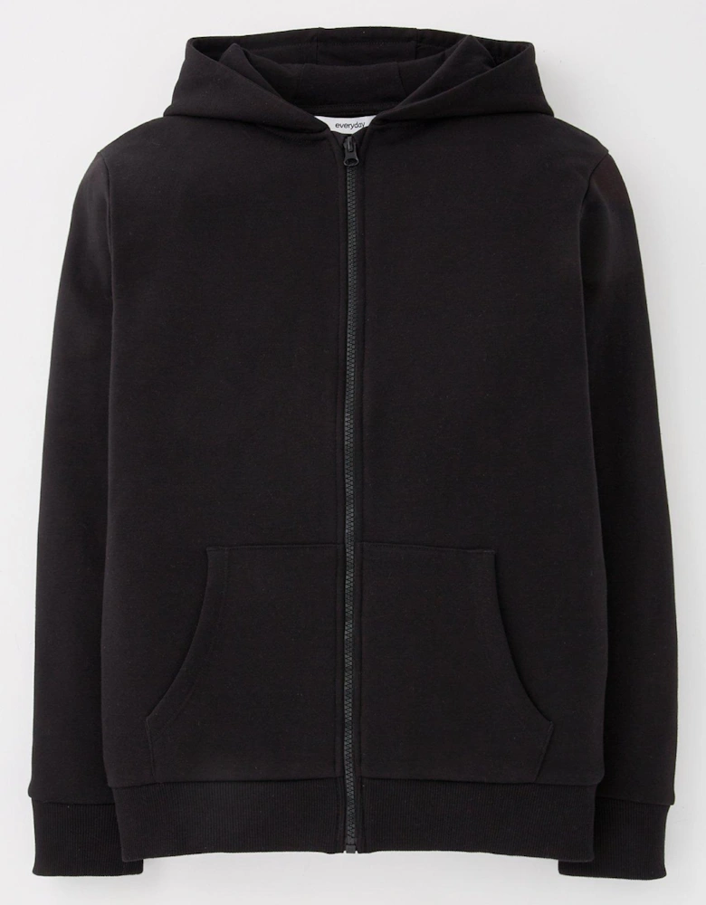 Boys Zip Through Hoodie - Black