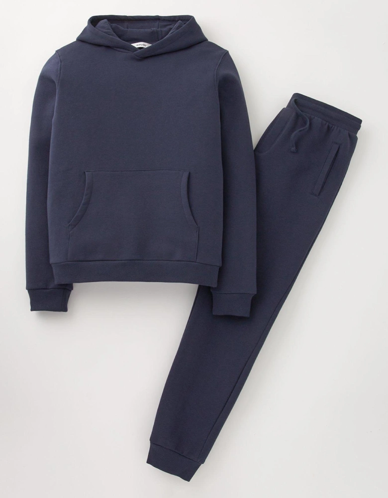 Boys Sweat Hoodie And Jog Set - Navy