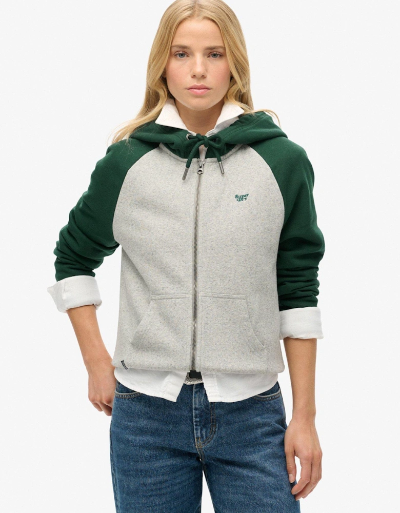 Essential Baseball Zip Hoodie - Green