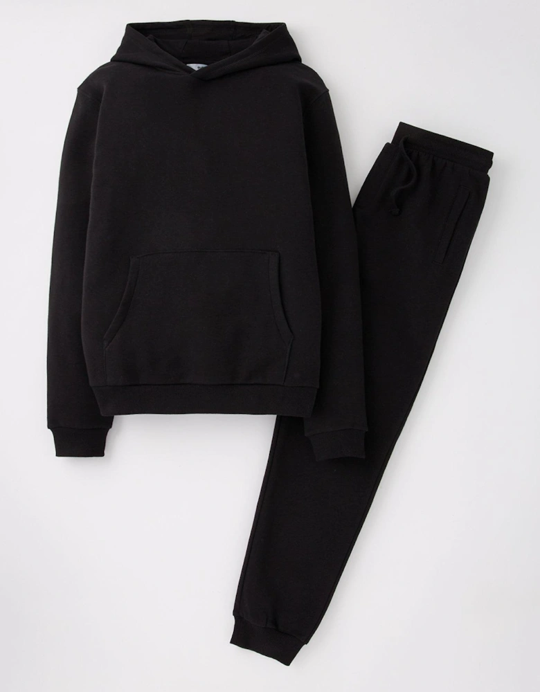 Boys Sweat Hoodie And Jog Set - Black