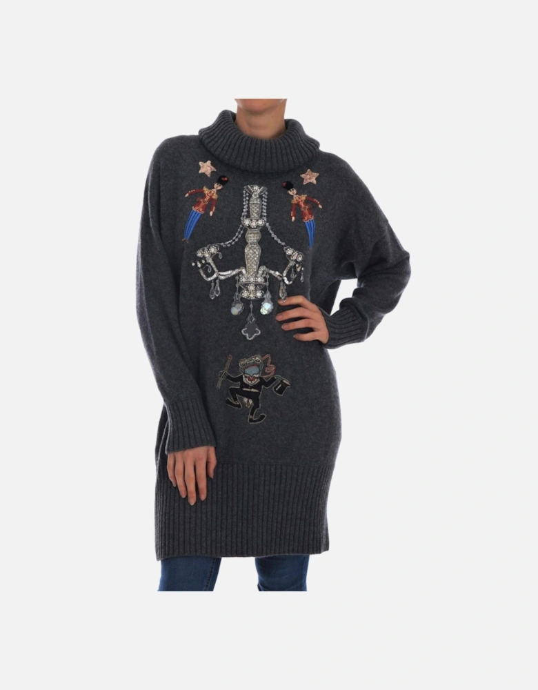 Oversized Chandelier Frog Sweater TSH1902 Women - Gray