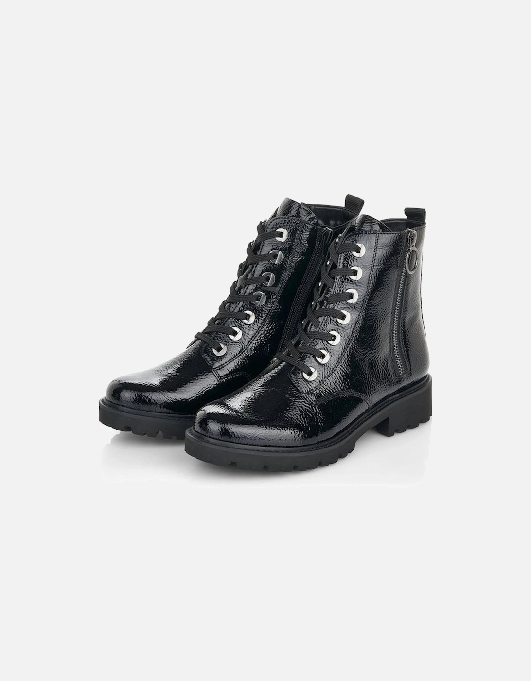 D8671-02 Ladies black patent boots