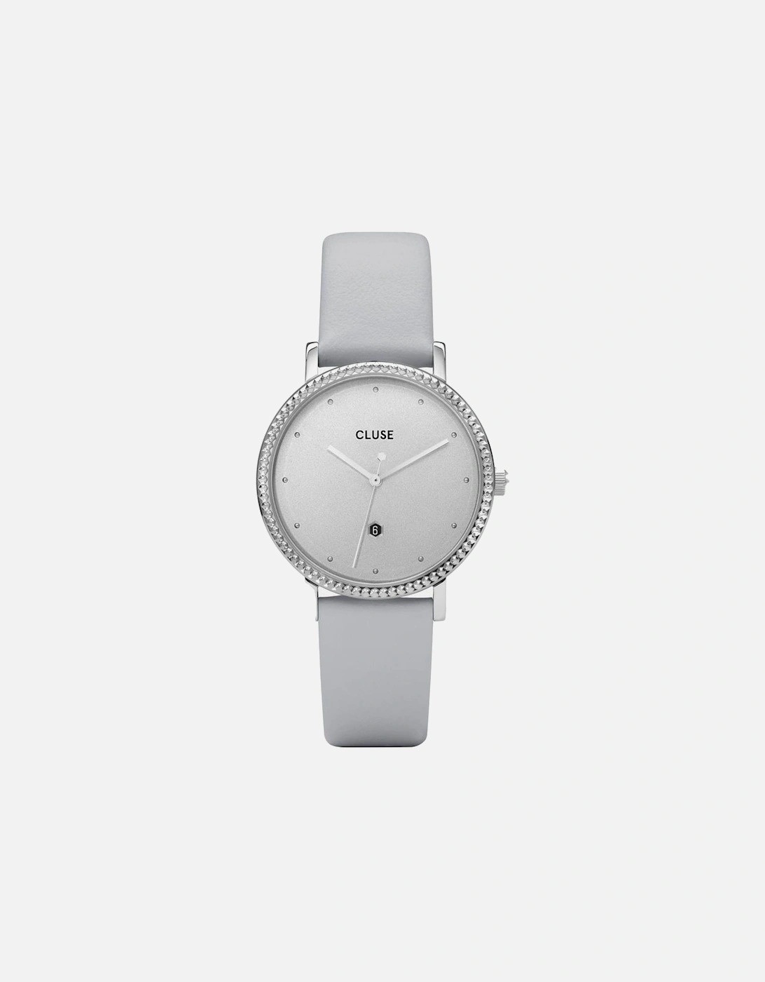 Quartz Stainless Steel Case Leather Bracelet Watch Women - Gray, 2 of 1