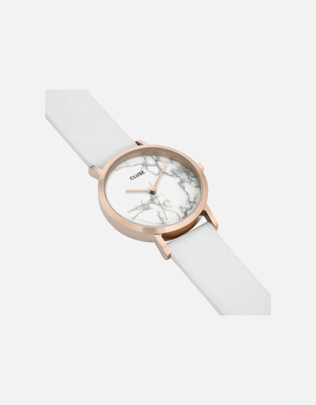Stainless Steel Quartz Analog Leather Strap Watch Women - White, 3 of 2