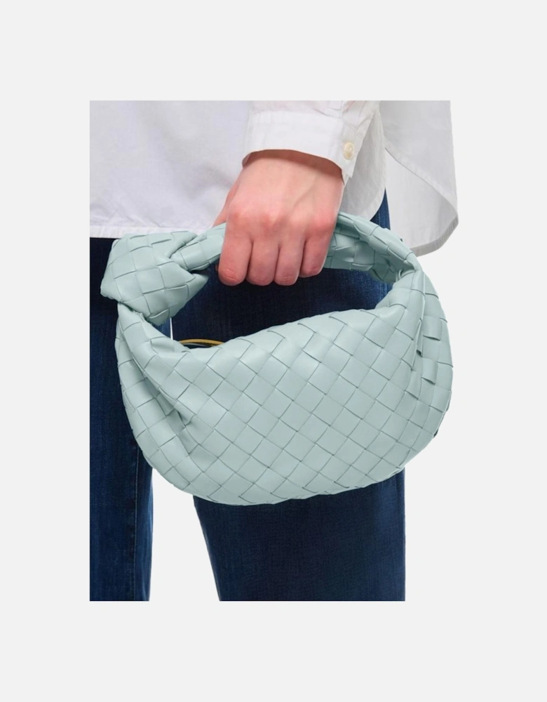 Leather Quilted Shoulder Bag Women - Light Blue Handbags