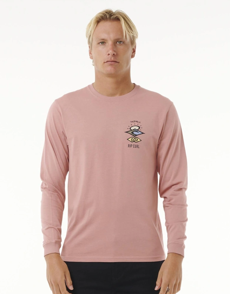 Rip Curl Mens Search Icon Long Sleeve Crew Neck T-Shirt