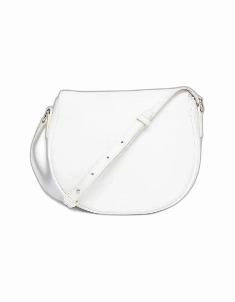 White Plain Shoulder Bag with Clip Fastening Women