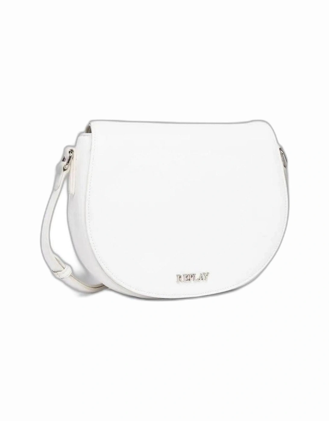 White Plain Shoulder Bag with Clip Fastening Women