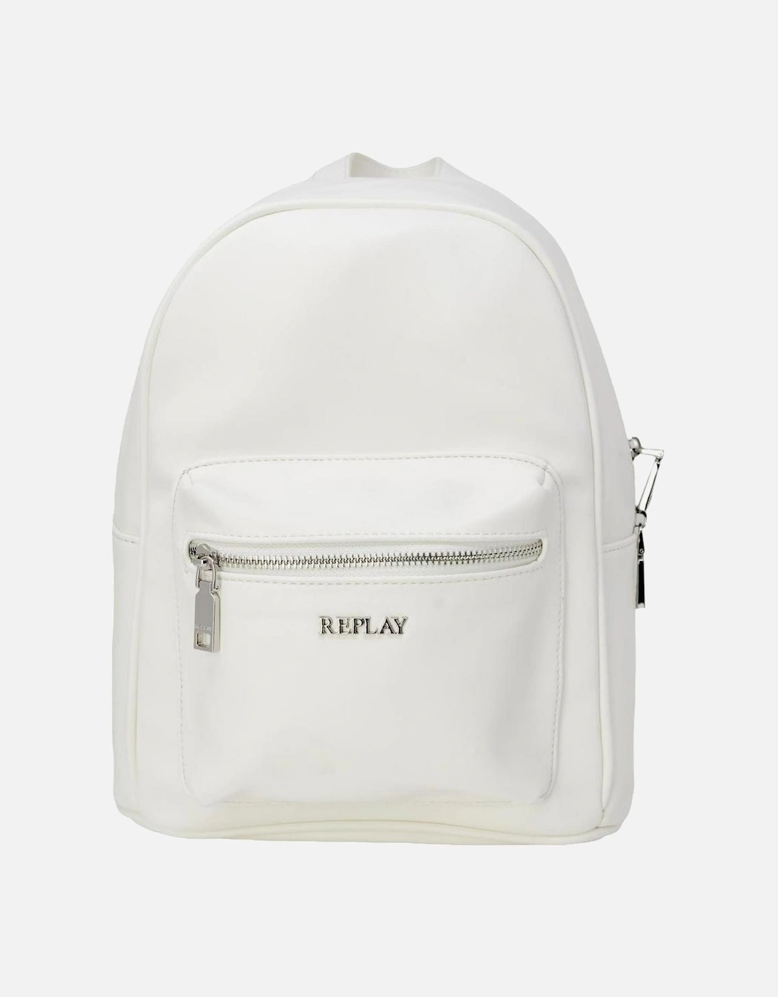 White Plain Rucksack with Zip Pockets Women Bags, 4 of 3