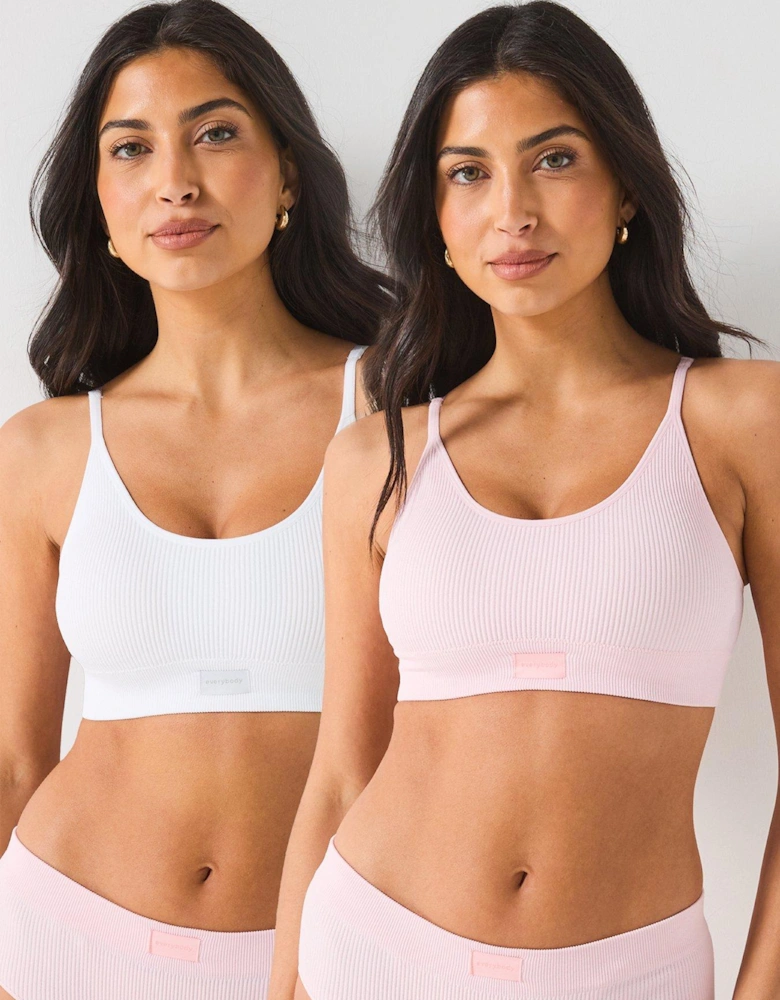 2pk Seamless Scoop Bralet - Pink