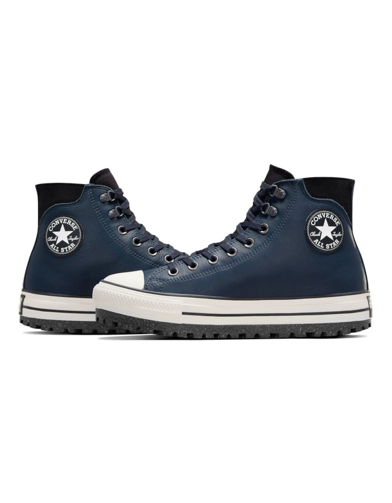 Mens Counter Climate Leather Hi Trainers - Black/White