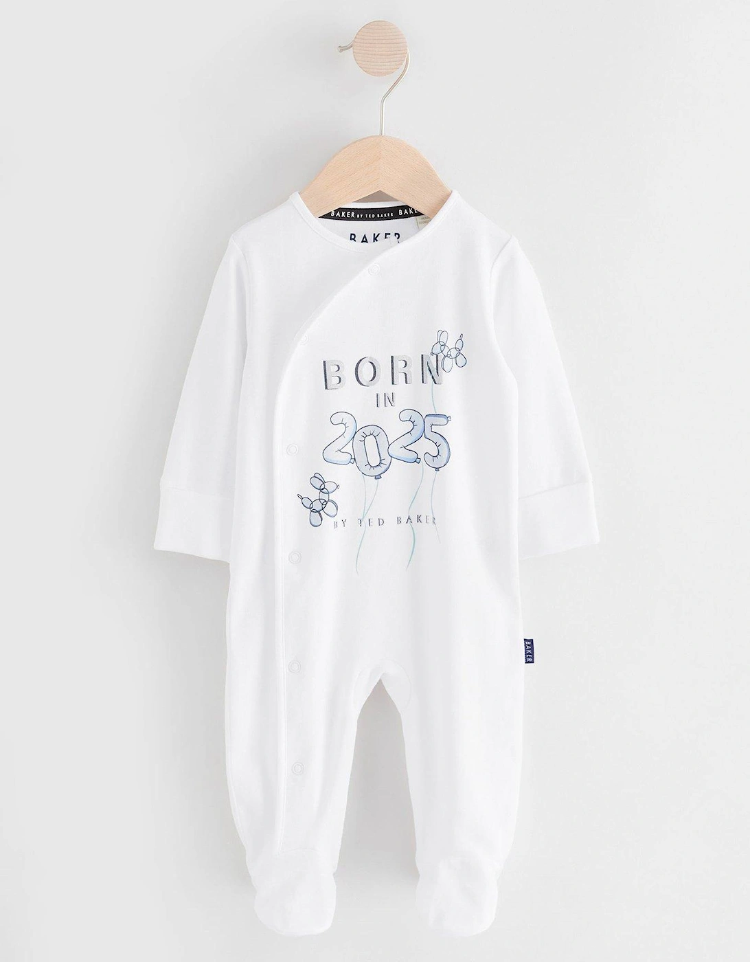 Baby Boys Born in 2025 Sleepsuit - White, 2 of 1