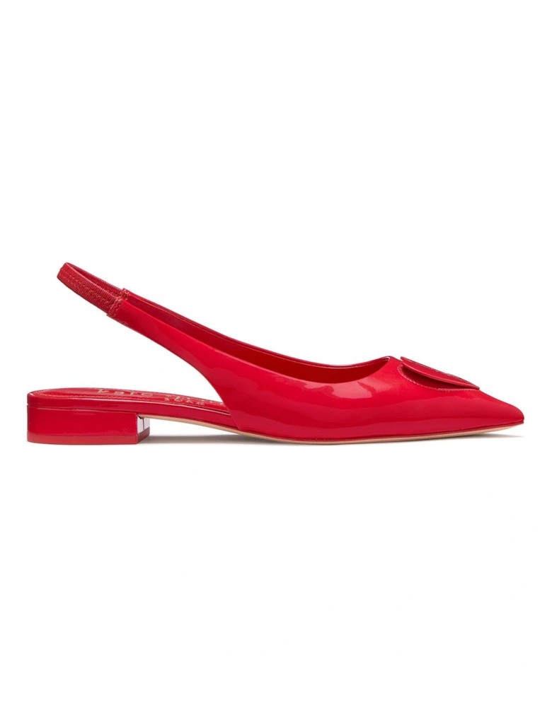 Perfect Pair Heart Slingback Flat - Red