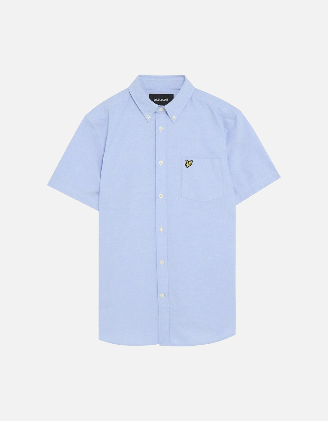 Lyle and Scott Mens Lyle & Scott Short Sleeve Oxford Shirt - Blue - Size Large - Love the Sales