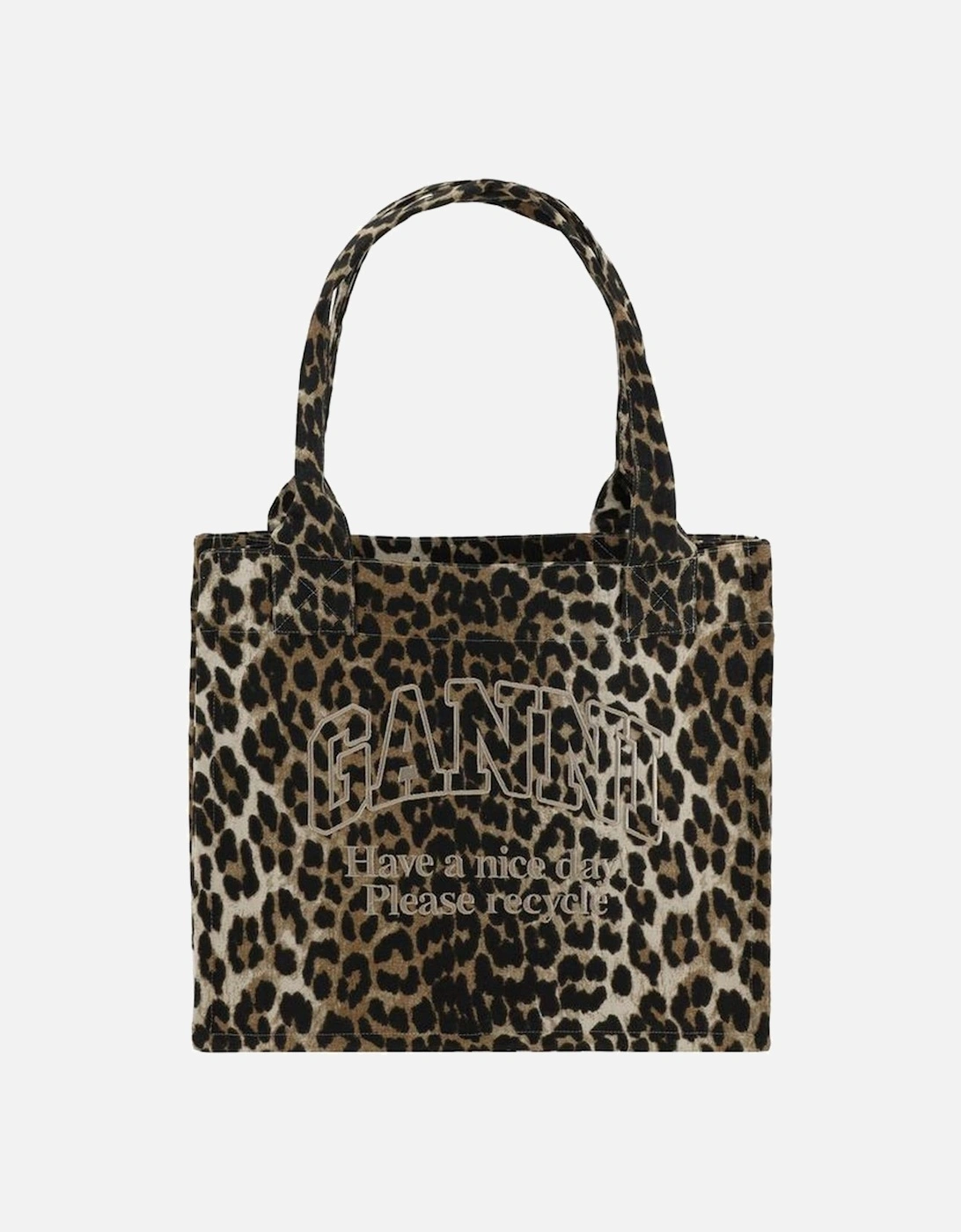 Animal Print Cotton Tote Bag with Monogram Women - Multicolor, 5 of 4