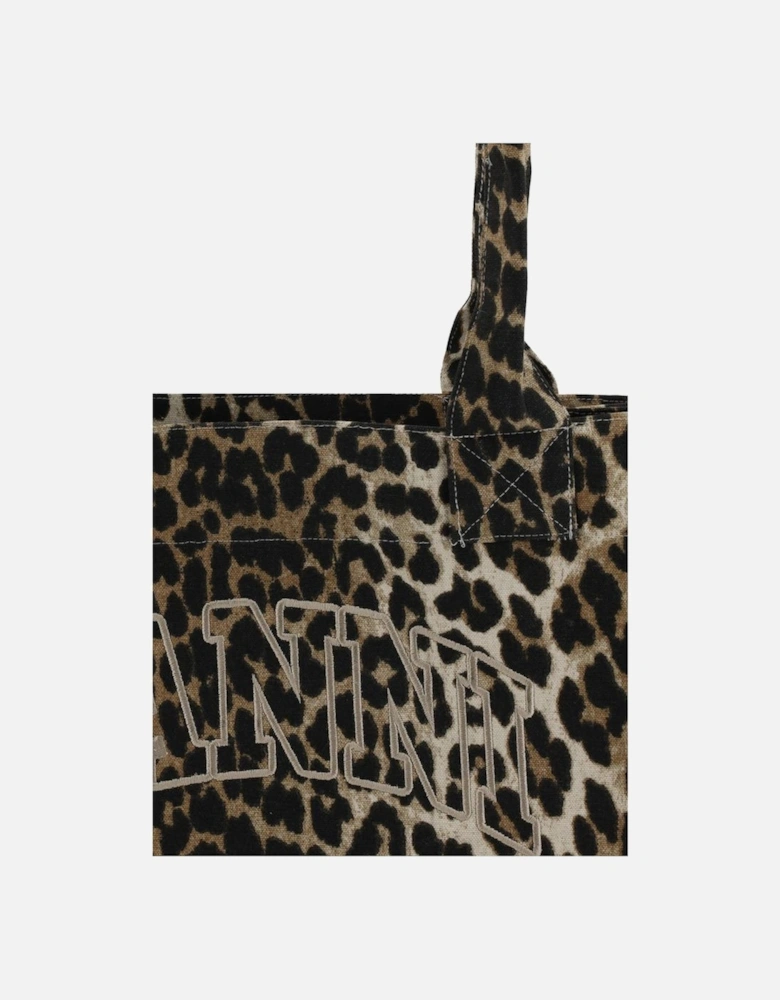Animal Print Cotton Tote Bag with Monogram Women - Multicolor