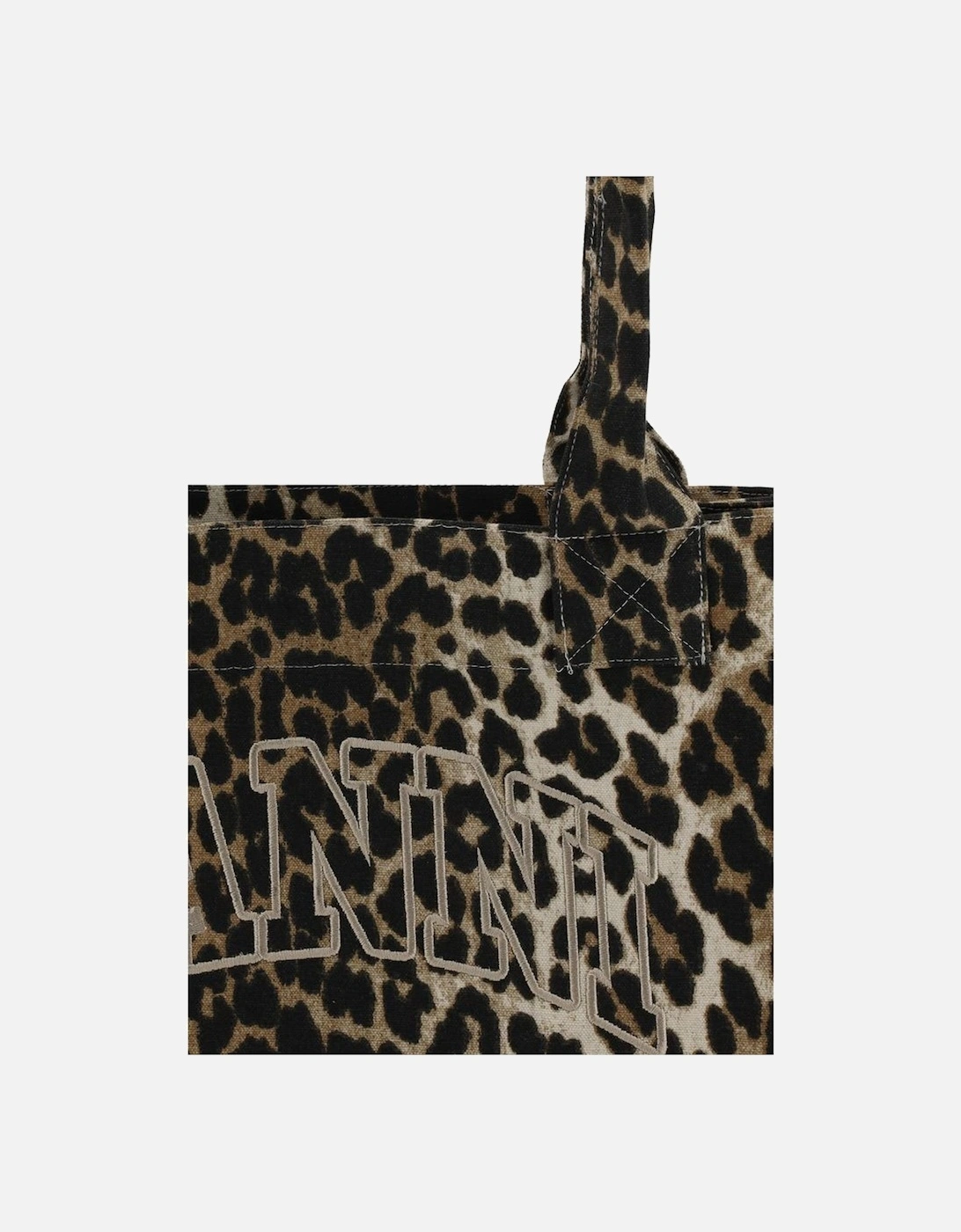 Animal Print Cotton Tote Bag with Monogram Women - Multicolor