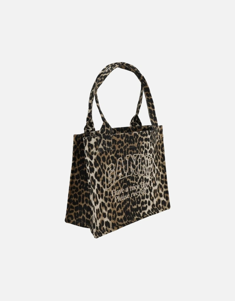 Animal Print Cotton Tote Bag with Monogram Women - Multicolor