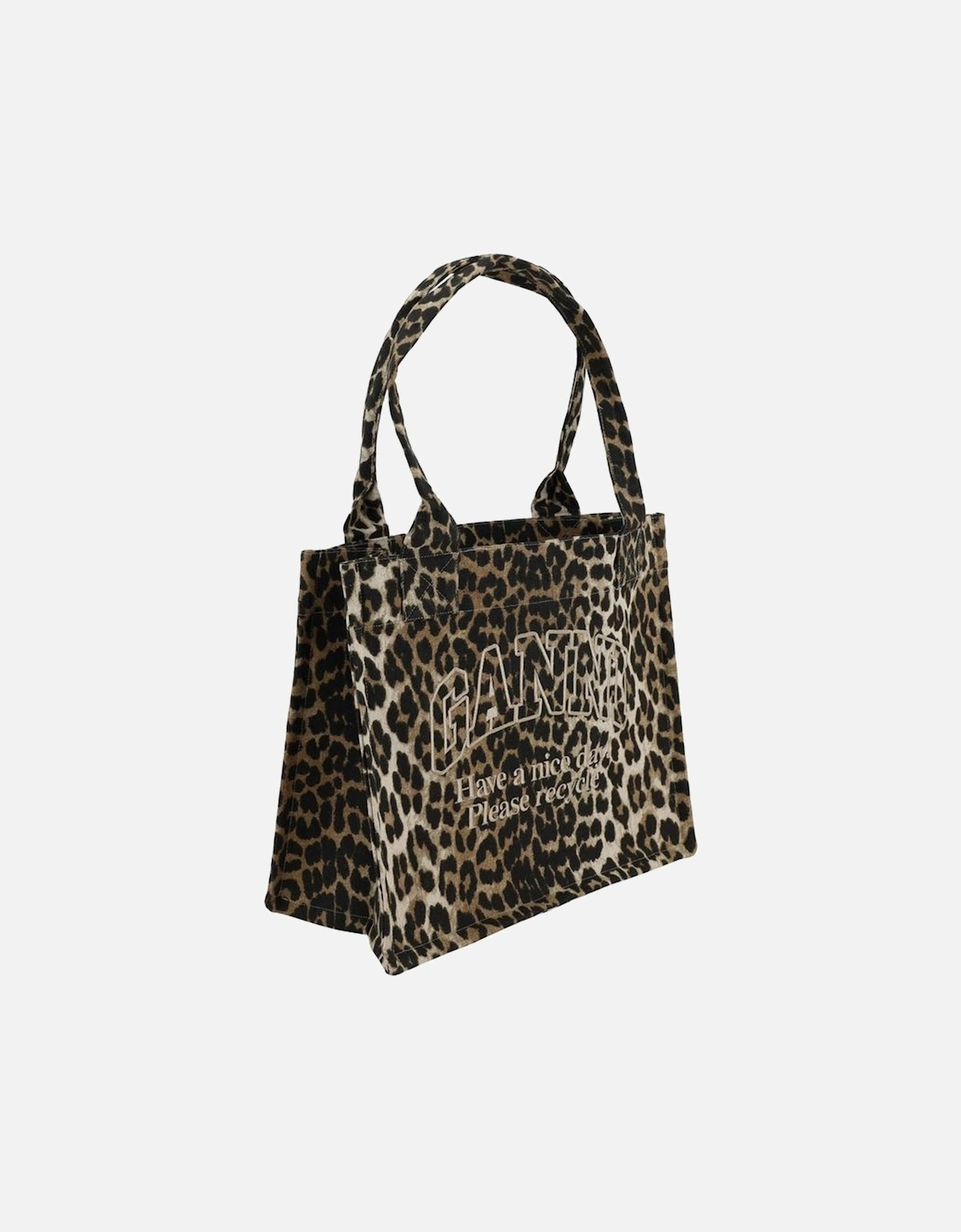 Animal Print Cotton Tote Bag with Monogram Women - Multicolor