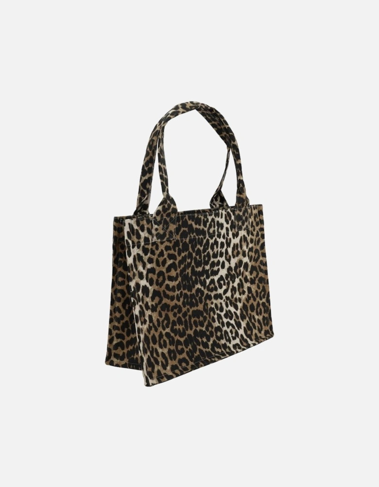 Animal Print Cotton Tote Bag with Monogram Women - Multicolor
