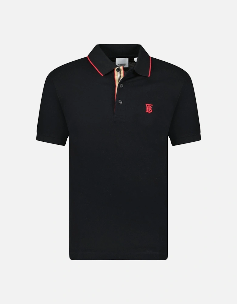 'Walton' Red TB Signature Placket Polo-Shirt Black