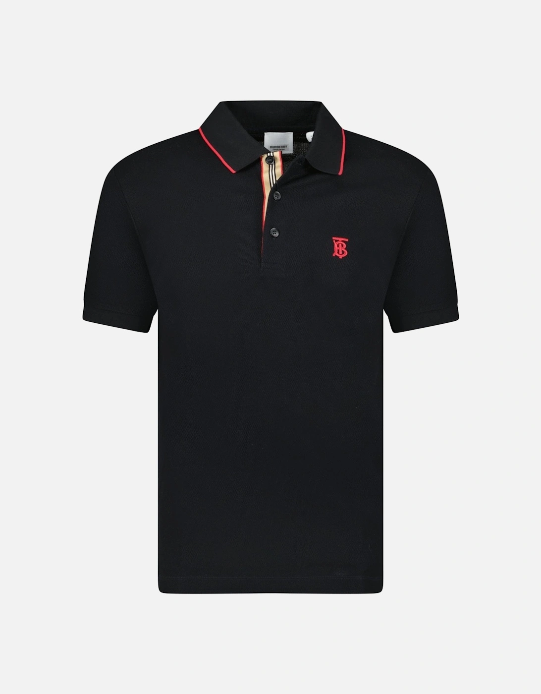 'Walton' Red TB Signature Placket Polo-Shirt Black, 3 of 2