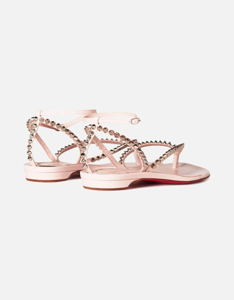 So Me Tonguetta Spiked Leather Sandals Pink