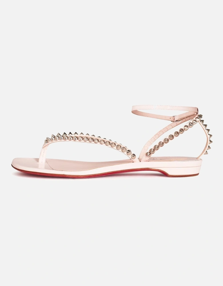 So Me Tonguetta Spiked Leather Sandals Pink