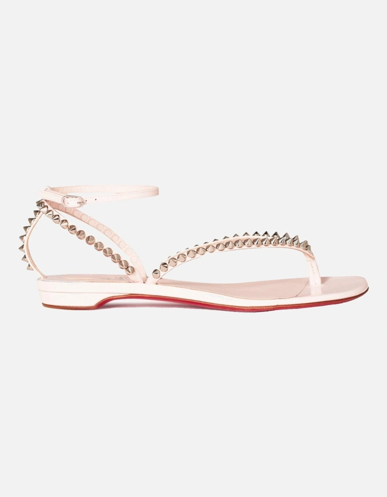 So Me Tonguetta Spiked Leather Sandals Pink