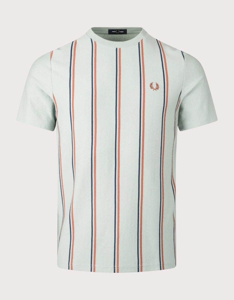 Striped Crepe Pique T-Shirt