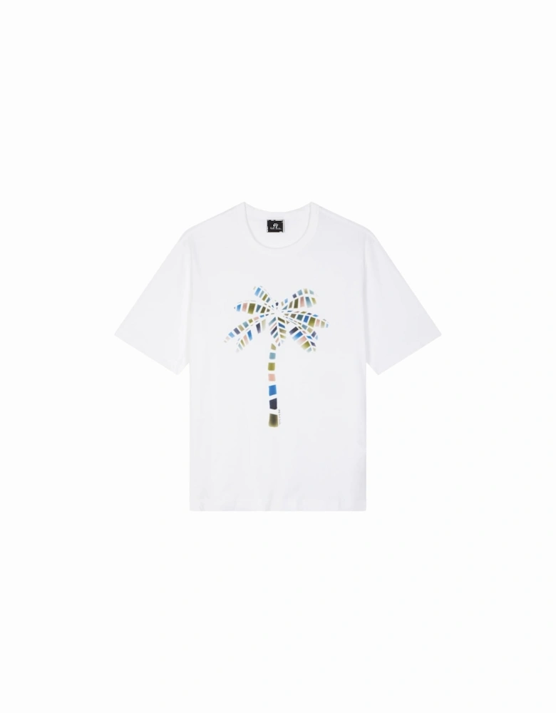 PS Reg Fit SS T-Shirt Palm Multi - White