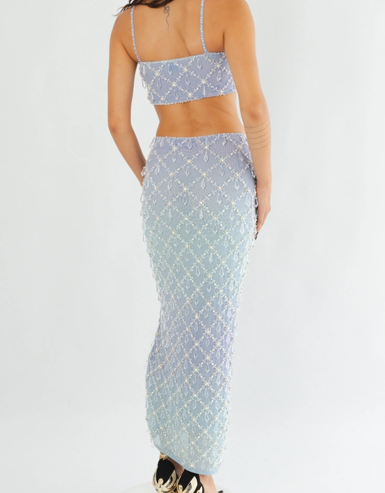 Calliope Luxury Crystal Co-Ord Skirt Ombre