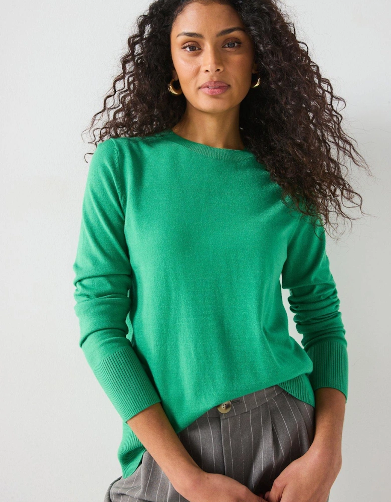 Relaxed Crew Neck Jumper - Green