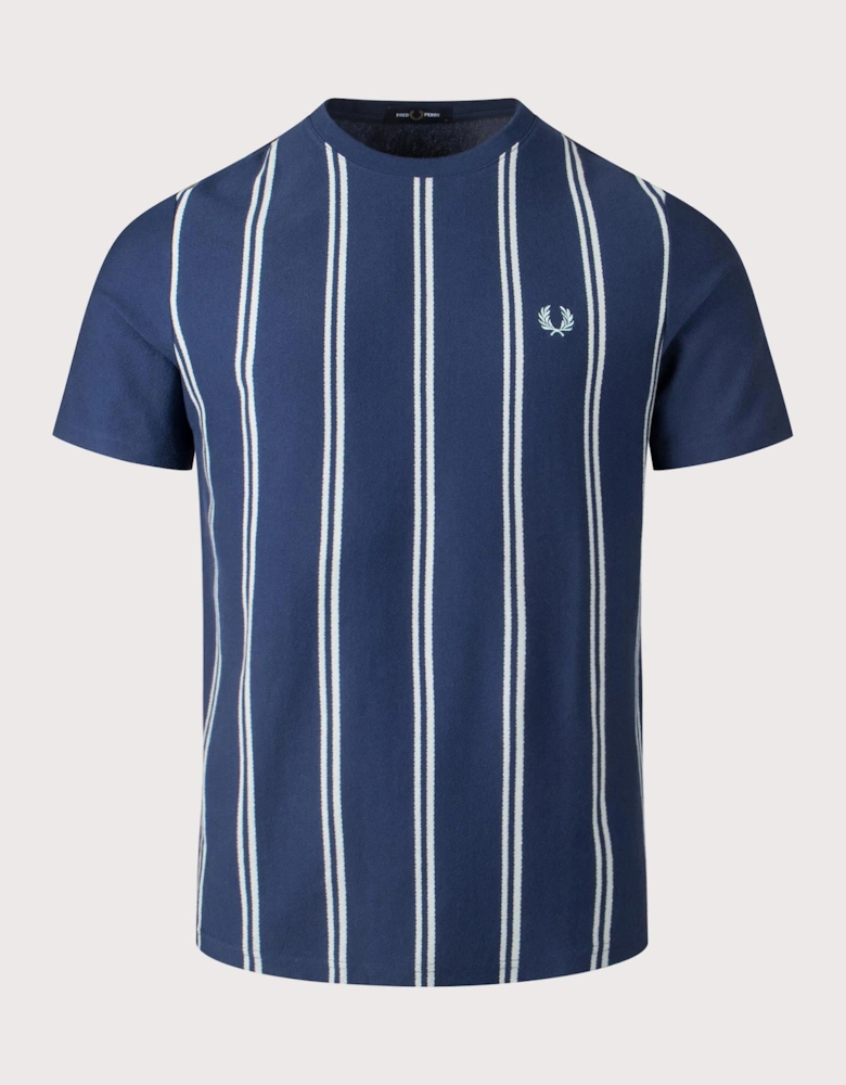 Striped Crepe Pique T-Shirt