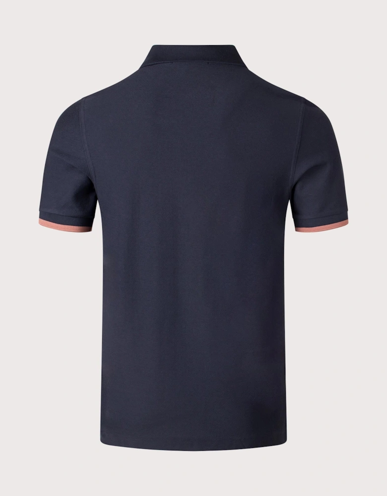 Crepe Pique Zip Neck Polo Shirt