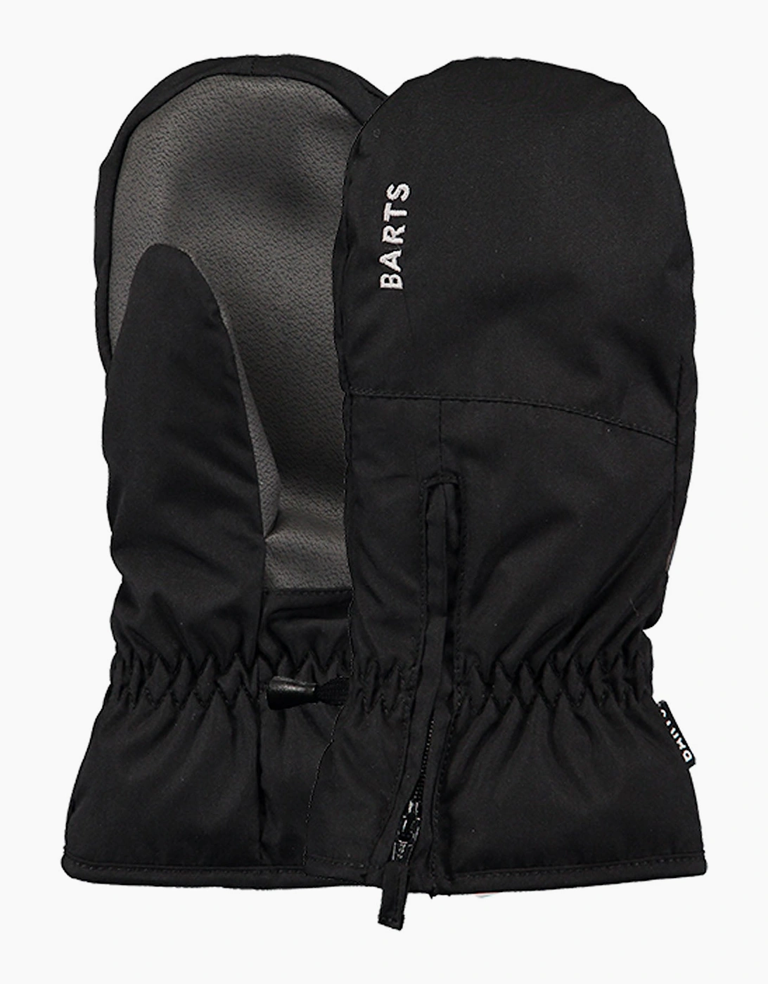 Barts Unisex Black Zipper Water Repellent Mittens - Size 6 - 8 Yrs Kids