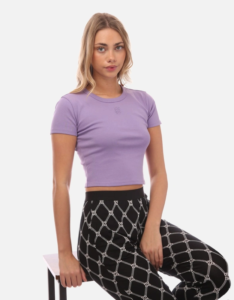 Stacked Logo Cropped Slim-Fit T-Shirt