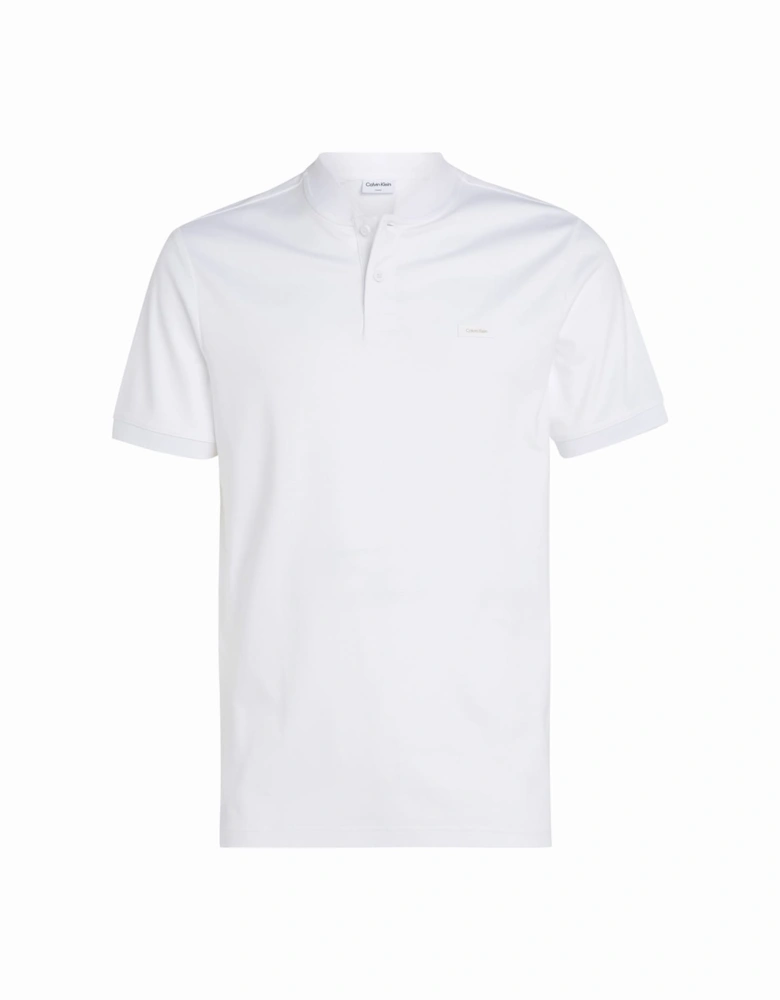 Smooth Cotton Stand Collar Polo Shirt