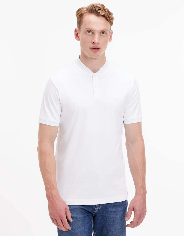 Smooth Cotton Stand Collar Polo Shirt