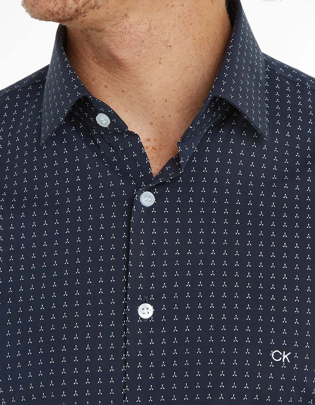 Micro Print Poplin Shirt