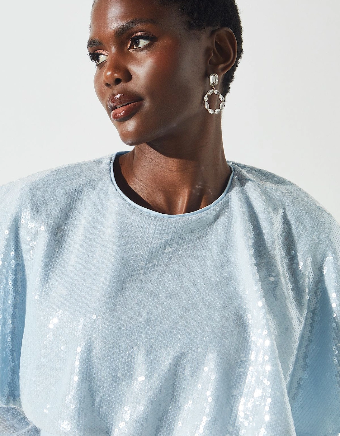 Sequin Cape Jumpsuit