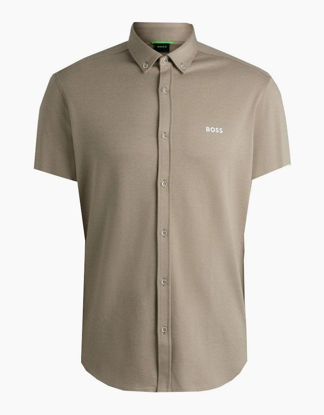 Men's Hugo Boss Beige Motion Short Sleeved Shirt - Tan - Size: 44/Regular