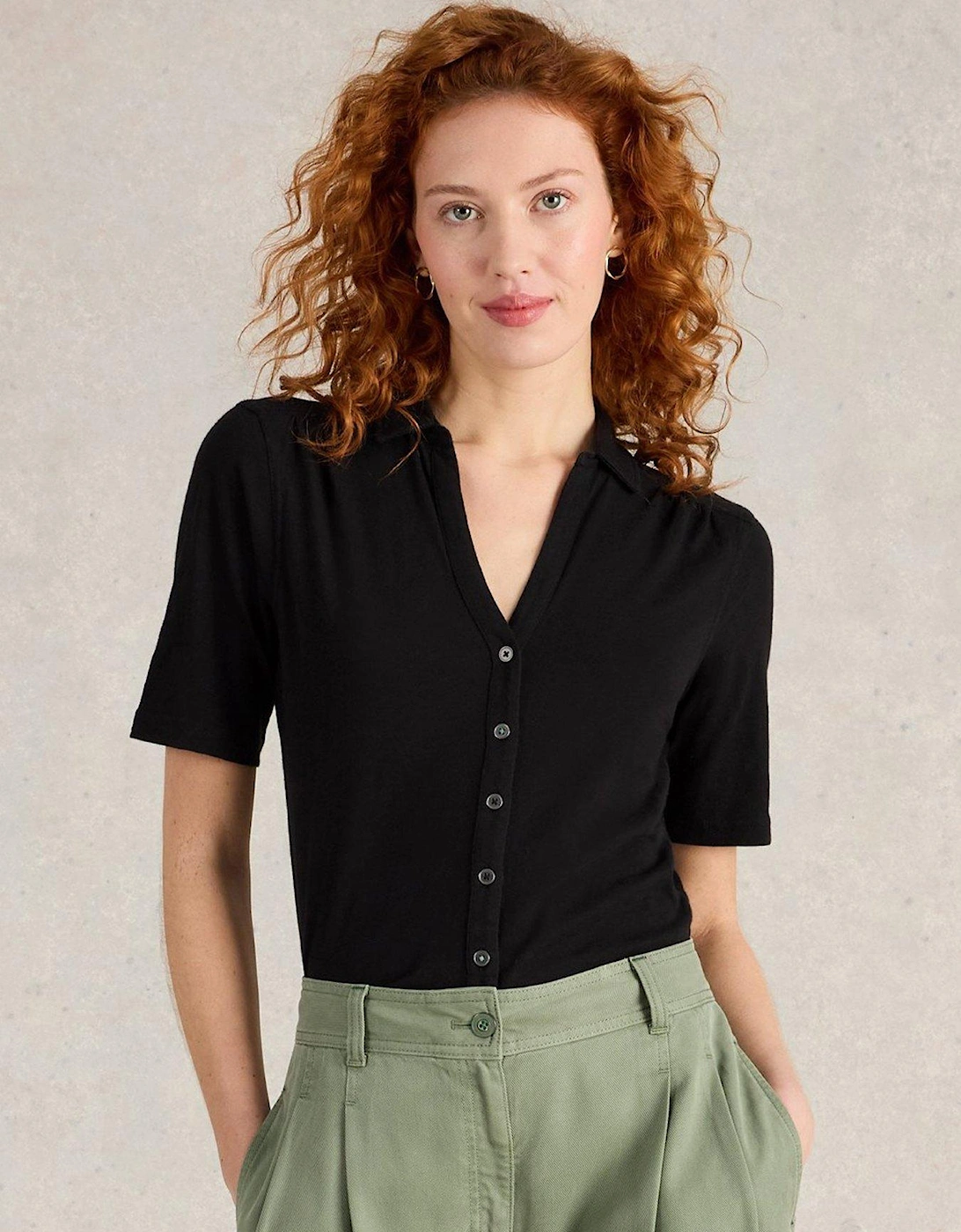 Annie Short Sleeve Jersey Shirt - Black, 2 of 1