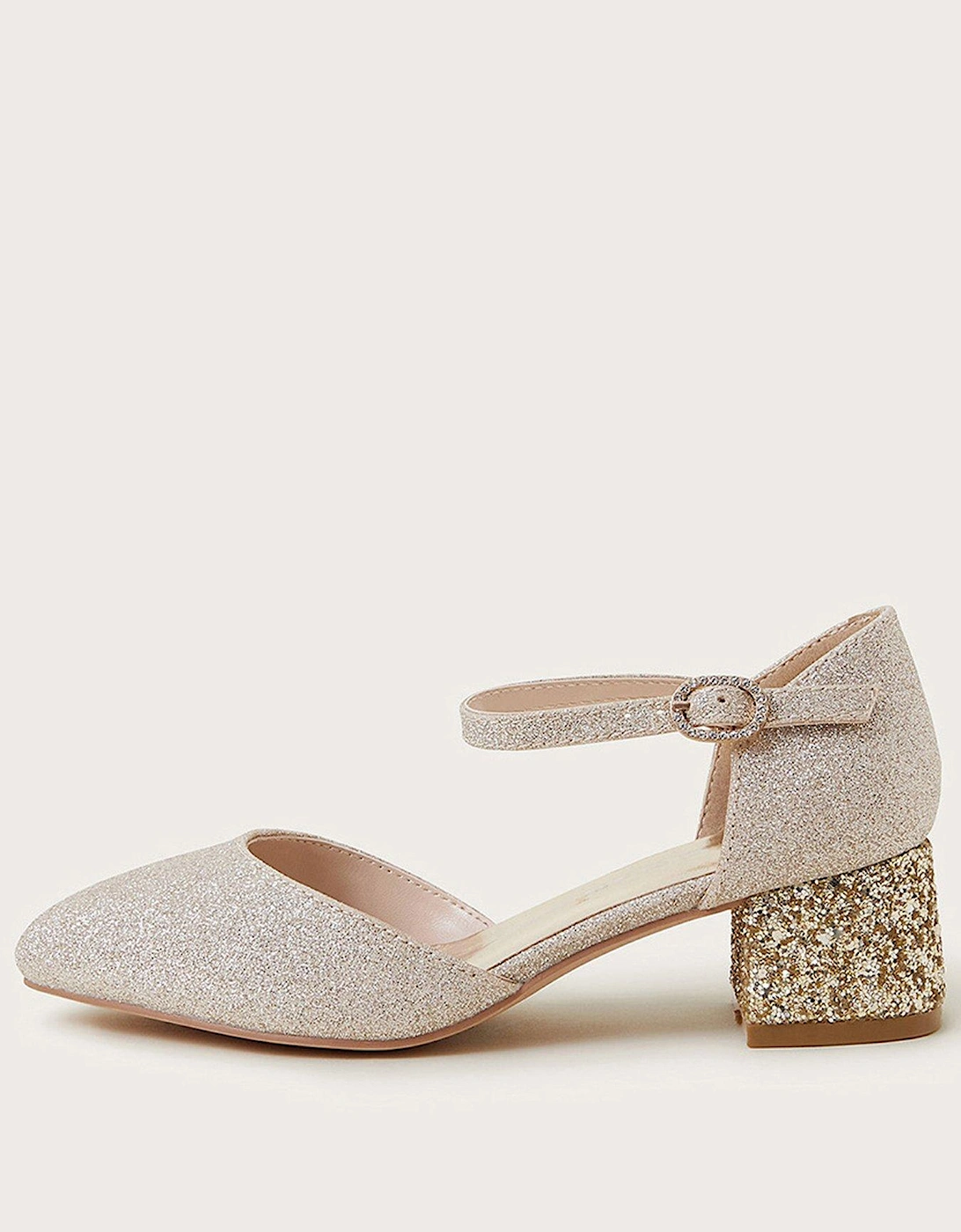 Girls Pointy Glitter Heels - Gold, 2 of 1