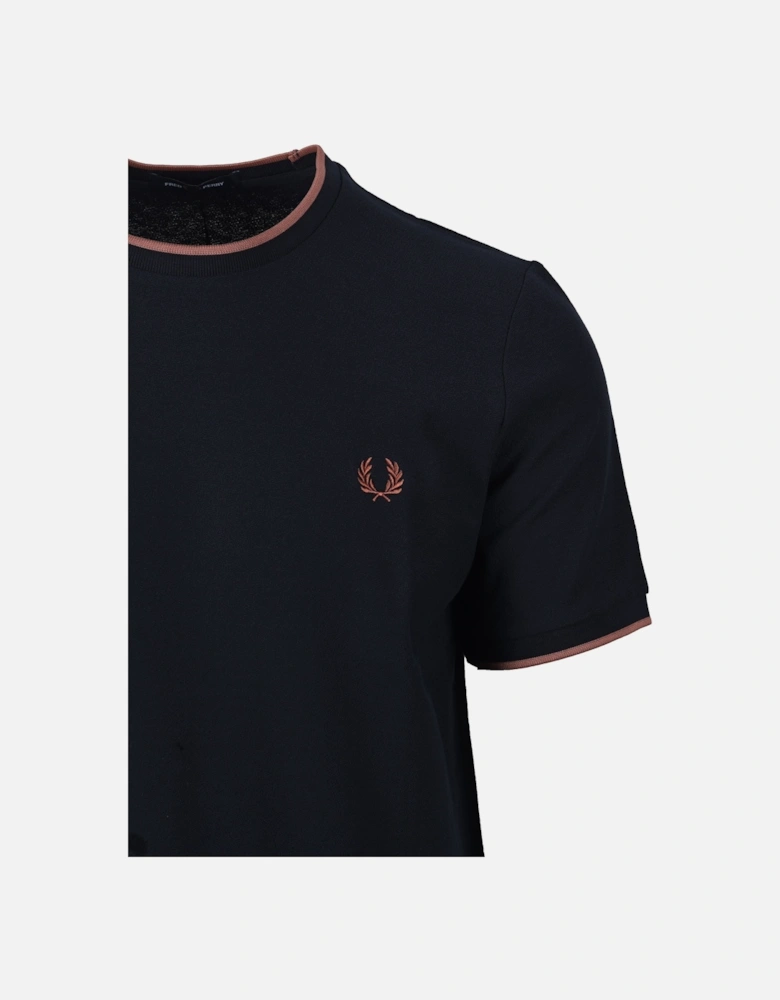 Crepe Pique T-shirt Navy