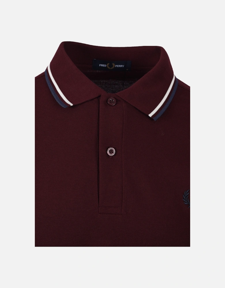 Twin Tipped Polo Oxblood/Ecru/Tennis Blue