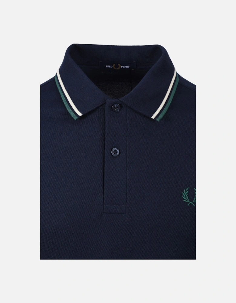 Twin Tipped Polo Dark Carbon/Ecru/Green